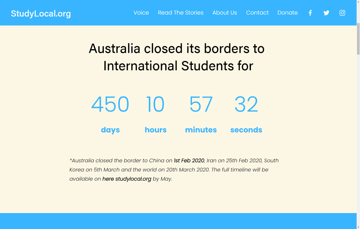 StudyLocalAus's tweet image. It's been 450 days since the first travel ban introduced in Feb 2020.

We asked students to share their story to tell the real reasons why we need to let them back to Australia.
We know it helps the economy, but there are much more than economy.

Read Now: studylocal.org/story