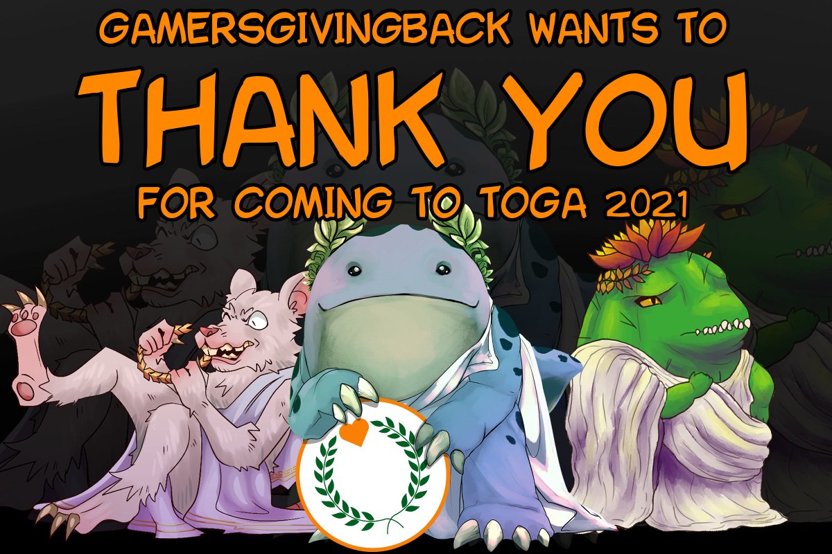 GamerGivingBack's tweet photo. Thank you all for an amazing MS Toga Party! We raised over $3,400 for the event! The fundraiser will remain active through the month of May, so stay tuned! Art Credit to @Auri75506929 @titaniaGW2  and @RRubicante
  #gw2 #guildwars2 #toga21 #mswalks https://t.co/xCgpBVO1ei