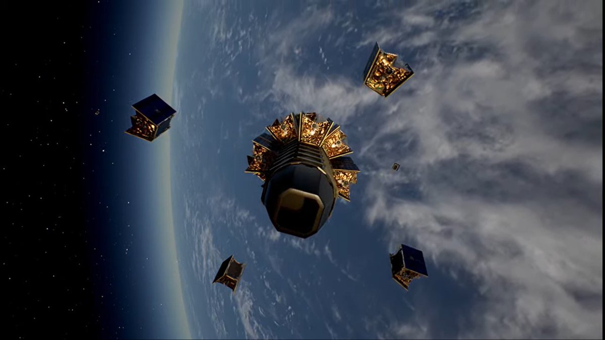 conexionspacial's tweet photo. Sexta separación de cuatro satélites de @OneWeb. #OneWebLaunch #ST31 https://t.co/zHNZYZOqg2
