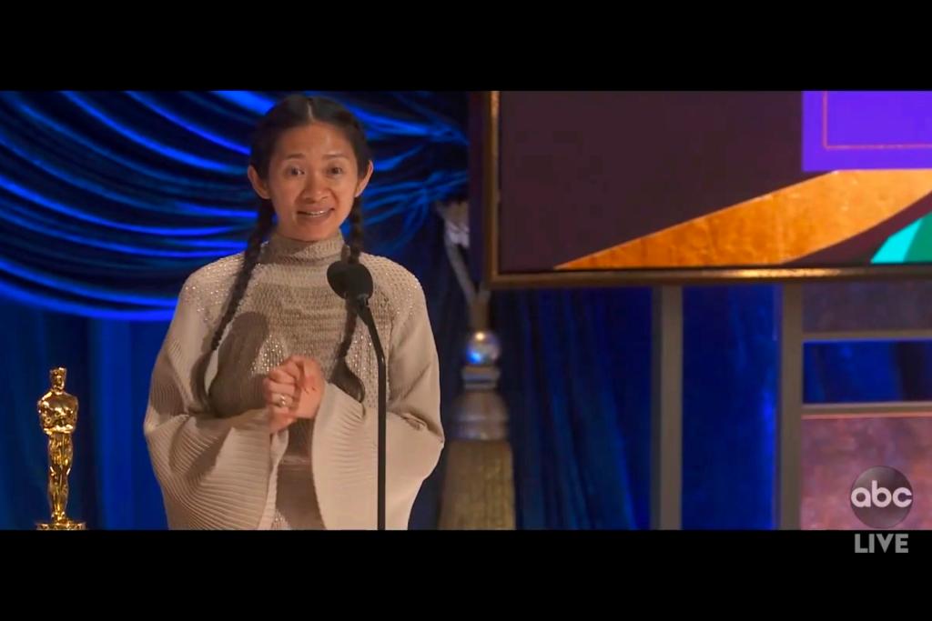 Historic Best Director award goes to Chloe Zhao #oscars cbsn.ws/3aF8tE2