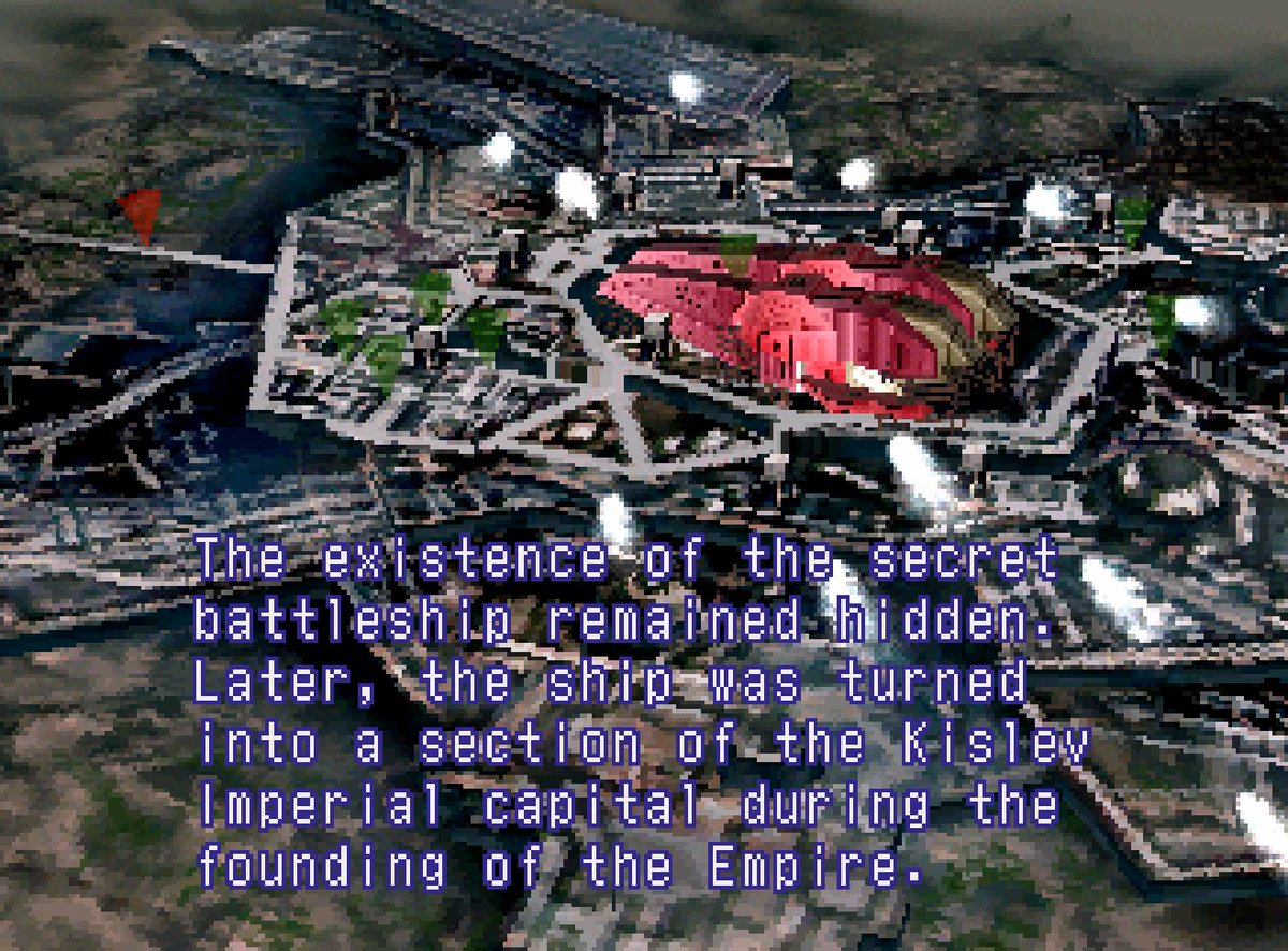 "The existence of the secret battleship remained hidden" my dude the city is literally a bright red spaceship surrounded by shacks