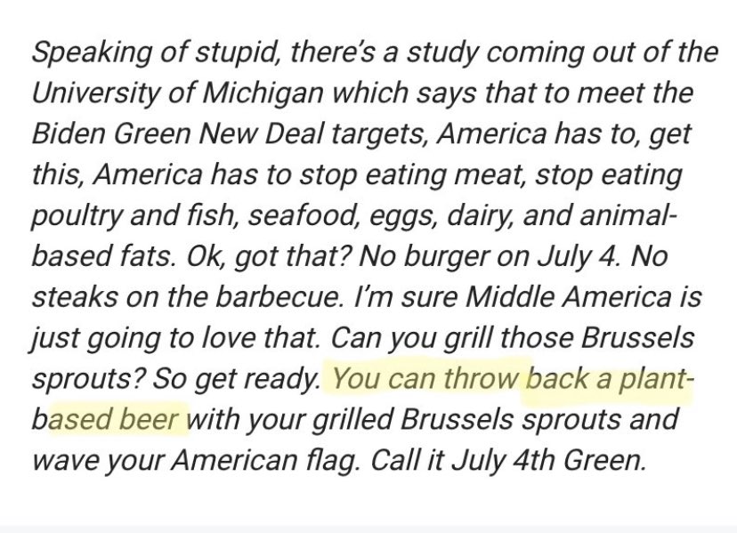 AndreaPunksmom's tweet photo. @SenSchumer For those confused Larry Kudlow said that Biden will force people to drink plant based beers. Just Shumer throwing some shade! 😂😂😂 https://t.co/ACLrLtwVzs