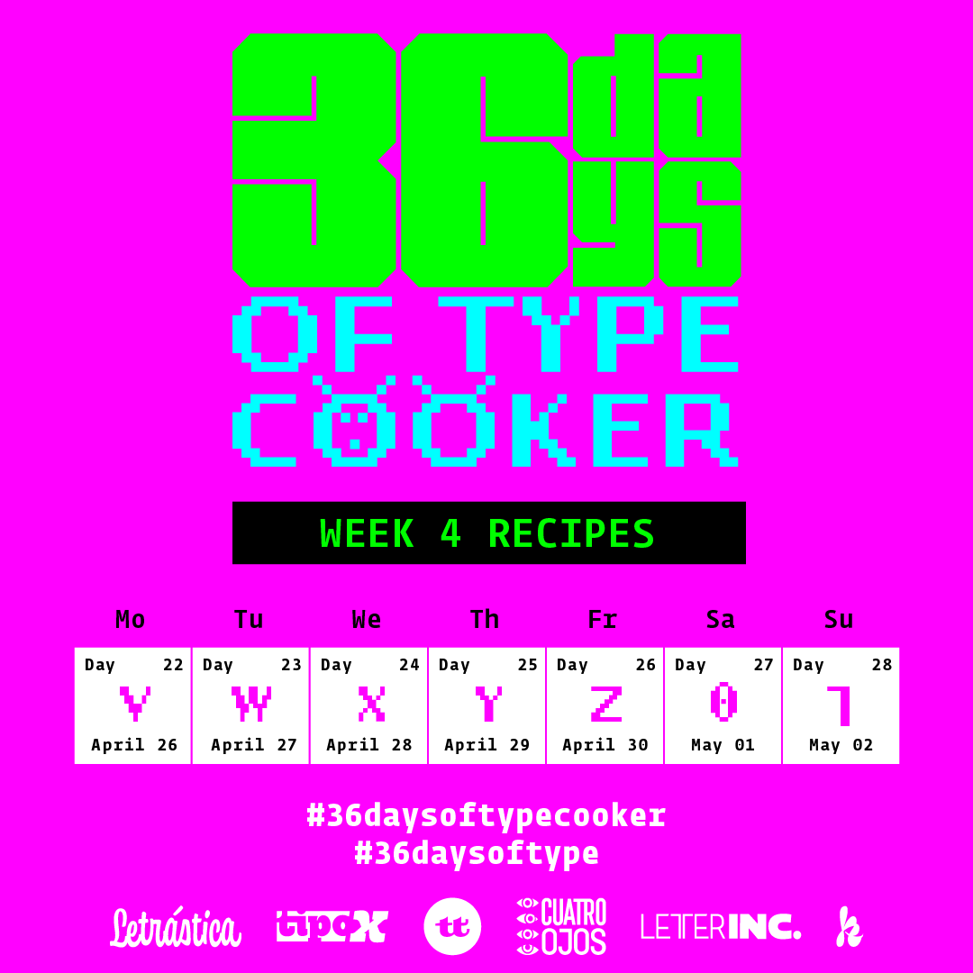 LetrasticaFest's tweet photo. #36daysoftypecooker Week 4 recipes #36dayoftype https://t.co/jRckdyB4Qb