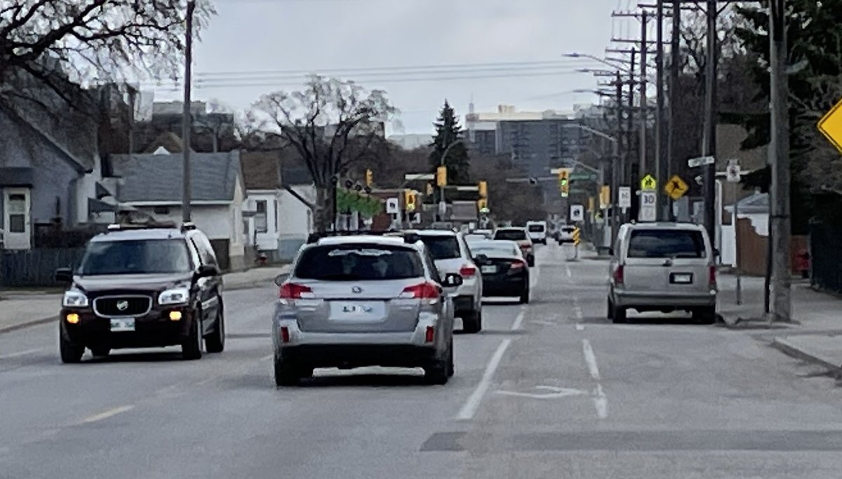 The sad part is that riding around all of Winnipeg’s neighbourhood high streets, only one (Sherbrook) had any kind of cycling infrastructure. We can bring new life to these streets by making them better for people who are not driving. This lane on St. Matthews didn’t count.END