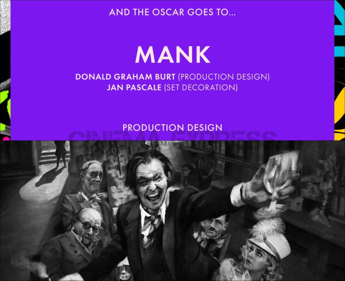 Well... it is finally that time of the day when  #Mank wins an  #AcademyAward. The film wins the  #Oscar for Best Production Design #Oscars    #Oscars2021  #AcademyAwards2021