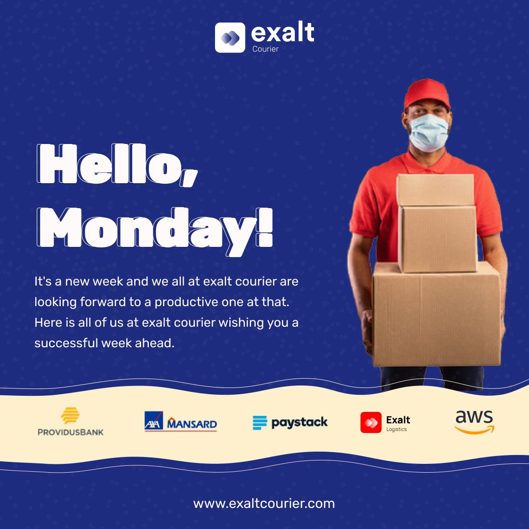 It's a new week and we are looking forward to it.

#dispatchlagos #lagosdeliveries #deliverycompanylagos #lagosdispatch #exaltlogistics #exaltcourier #fastandaffordable #affordabledelivery #fastdeliveryinlagos #cheapdeliveryinlagos #reliableservice #bestlogisticscompany