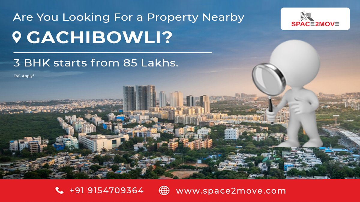 Looking for residential properties in Gachibowli?
Space2move got your needs covered.
#SPACE2MOVE #realestateinhyderabad #property #gachibowli