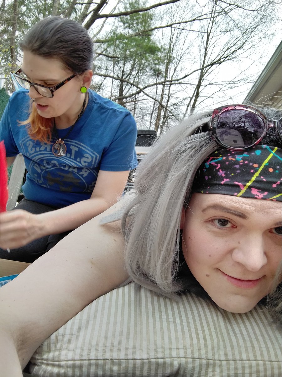 IRayneDown's tweet photo. @mis_katastrophe doing some of her devilish work on me.  She staked me to the ground and proceed to put feathered needles in my back.  She's promised a bigger display in the future, and I can't wait for it. https://t.co/TJFvNchcWr