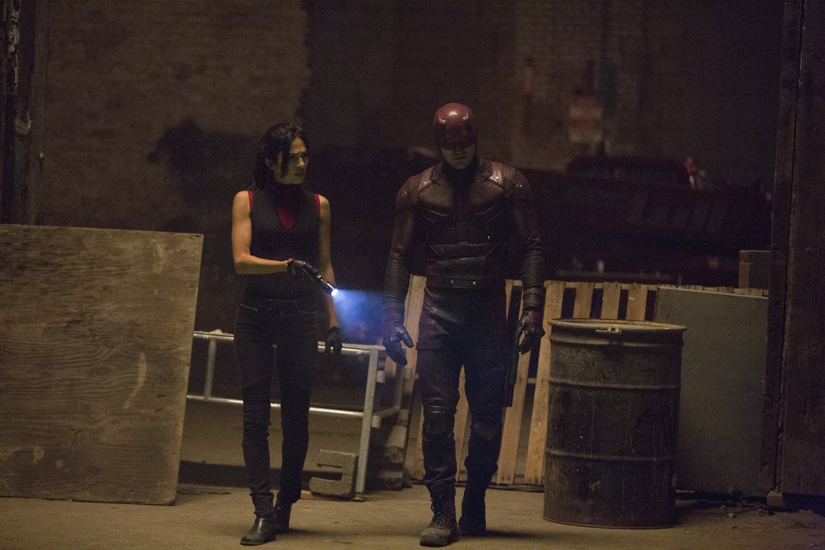 DAREDEVIL S2 production stills featuring Charlie Cox, Elodie Yung and Scott...