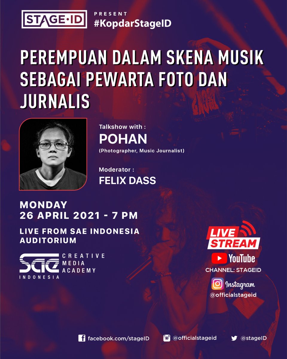 Felix Dass (@felixdass) on Twitter photo Nanti sore (26/4) sekali gebres langsung dua sesi ngobrol sama <a href="/stageID/">foto aksi panggung</a>. Disiarkan dari <a href="/SAEjakarta/">SAE Indonesia</a> via Youtube Stage ID. Sesi pertama sebelum buka puasa. Sesi kedua setelah buka puasa. Keras. Tapi, topiknya menarik. Informasi di gambar ya. See yous! Nanti sore (26/4) sekali gebres langsung dua sesi ngobrol sama <a href="/stageID/">foto aksi panggung</a>. Disiarkan dari <a href="/SAEjakarta/">SAE Indonesia</a> via Youtube Stage ID. Sesi pertama sebelum buka puasa. Sesi kedua setelah buka puasa. Keras. Tapi, topiknya menarik. Informasi di gambar ya. See yous!