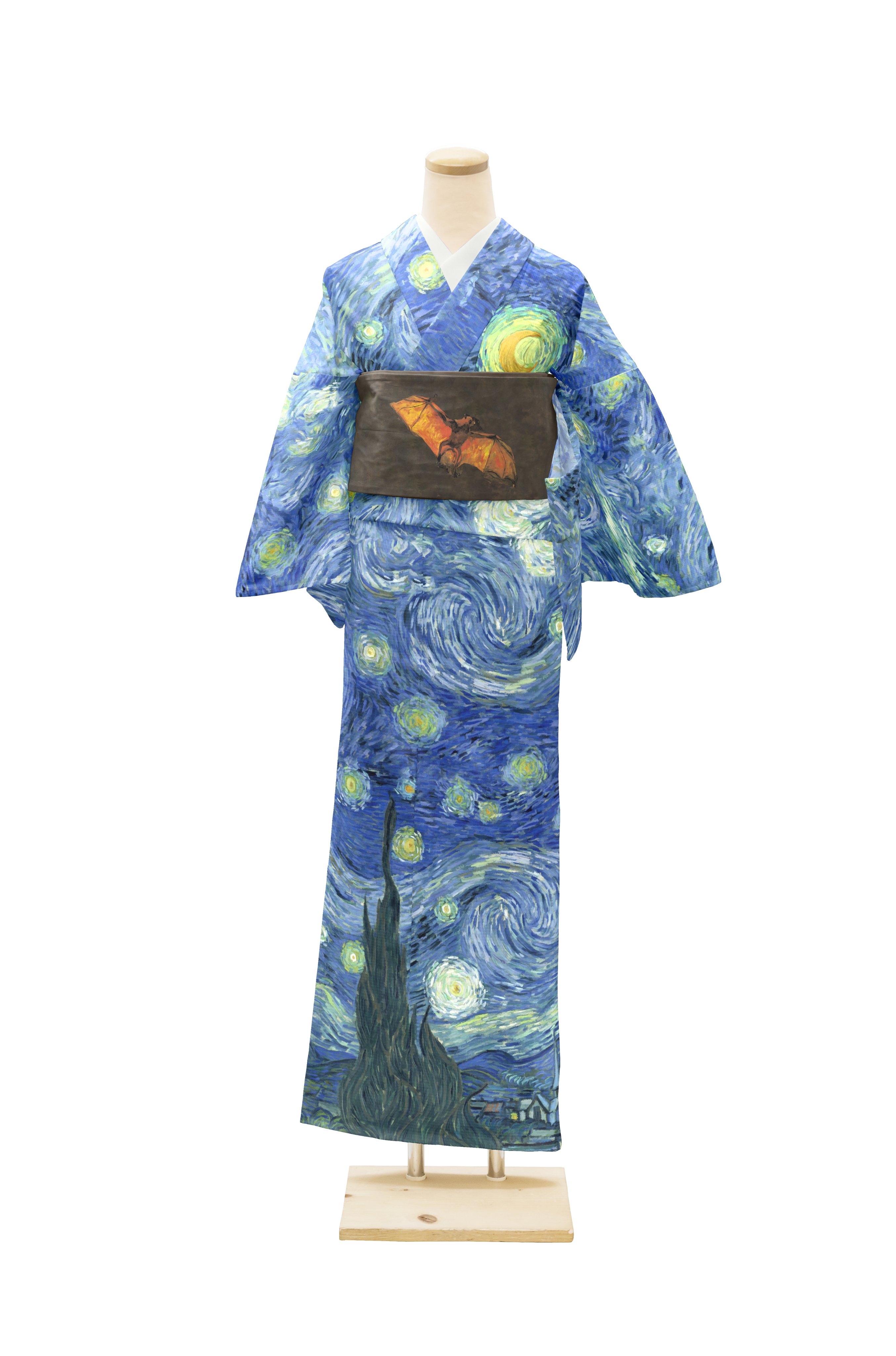 絽 洗える帯 コウモリ柄 ゴフクヤサンドットコム 夏帯 絽 洗える