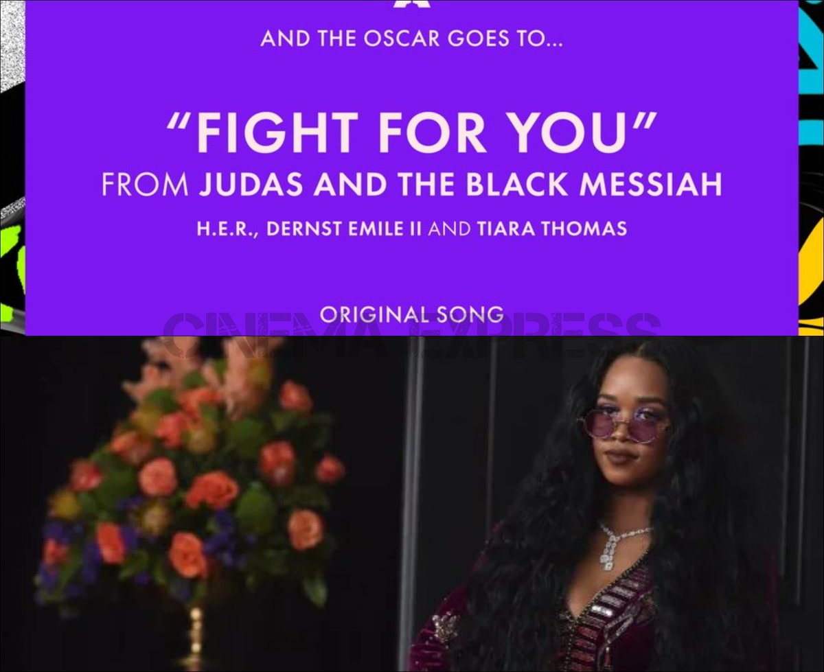Well... a well-deserved win for  @HERMusicx, Dernst Emile II, Tiara Thomas, and the  #JudasAndTheBlackMessiah team as they win the  #Oscar for Best Original Song for "Fight for You"  #Oscars    #Oscars2021  #AcademyAwards2021