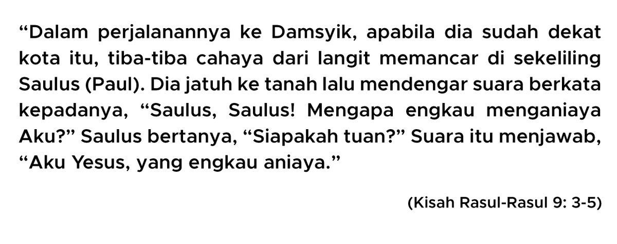 Tapi selepas beberapa tahun kematian Jesus, Saint Paul ini claim iaitu dia mendapat “Yaqazah” bukan Yakuza ye anak-anak.Yaqazah ini maksudnya dapat berjumpa dengan Jesus secara sedar. Kisah ini terdapat dalam Perjanjian Baru Kisah Rasul-Rasul.