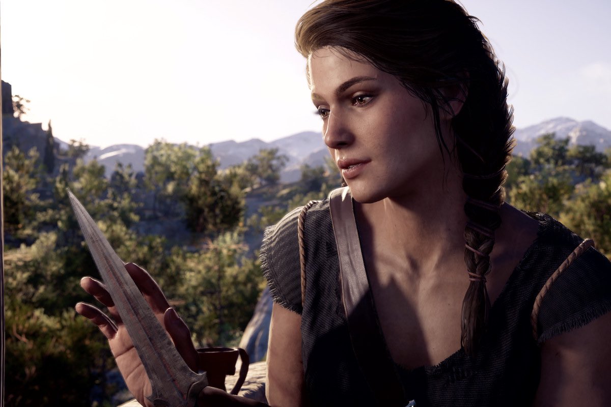 assassin’s creed: odyssey -in this game, you can either play as kassandra or alexios. to my knowledge, if you play as kassandra, you can romance kyra, which would make her sapphic (i’m not exactly sure what her sexuality is, but she would fall under sapphic)