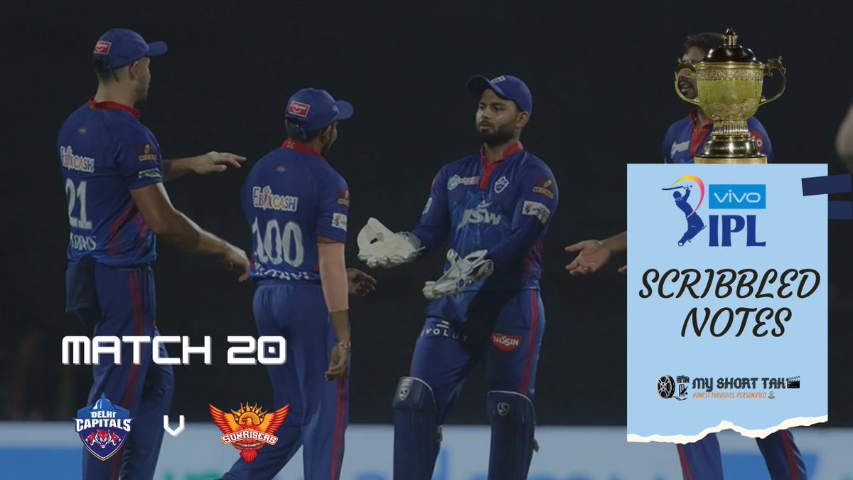 MyShortTake's tweet image. Ep 20: 
@DelhiCapitals
 v 
@SunRisers
 
Kane Williamson and his wretched luck with super overs!!!

You can read more @ bit.ly/3xhInk2

#IPL2021 #IPL #ScribbledNotes #DCvSRH