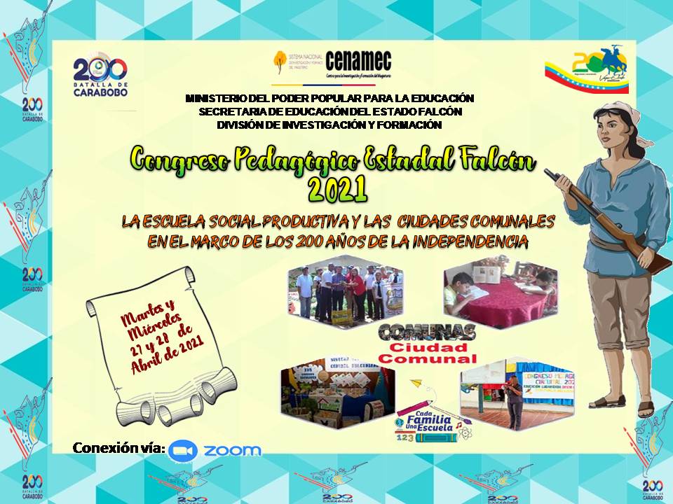 Todo el Territorio Falconiano Celebrara con Alegría el Congreso Pedagógico Estadal 
#FalconEsEducacion
<a href="/NicolasMaduro/">Nicolás Maduro</a> 
@MPPEDUCACION 
<a href="/SomosUnem/">SOMOS UNEM</a> 
<a href="/Vclarkb/">Víctor Clark Boscán</a>
<a href="/MarelysCastro21/">Marelys Castro Rodríguez</a> 
<a href="/cenamec_centros/">Coordinación Nacional de los Centros</a>