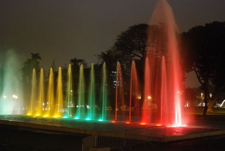 Apologies for skipping my post last night, forgot while binge watching Sherlock. But tonight we're checking out the Parque de la Reserva (Park of the Reserve) in Lima, Peru. It has fountains that are used to put on colorful water shows.