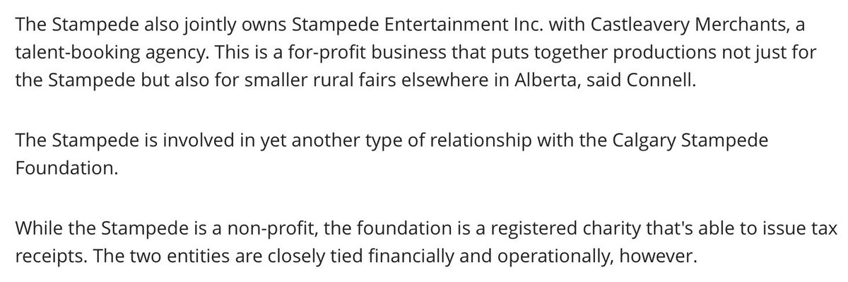 Which while isn’t the actual Stampede is co-owned by...The actual Stampede. From CBC./7