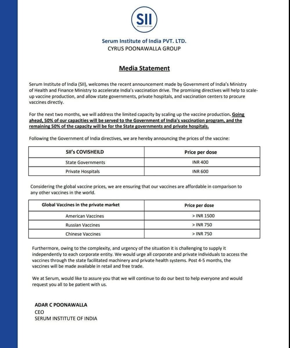 And same question as vaccine 1: why does Bharat Biotech — two times costlier than Covishield — get to make super-super profits off publicly-funded vaccine development? Price charts 