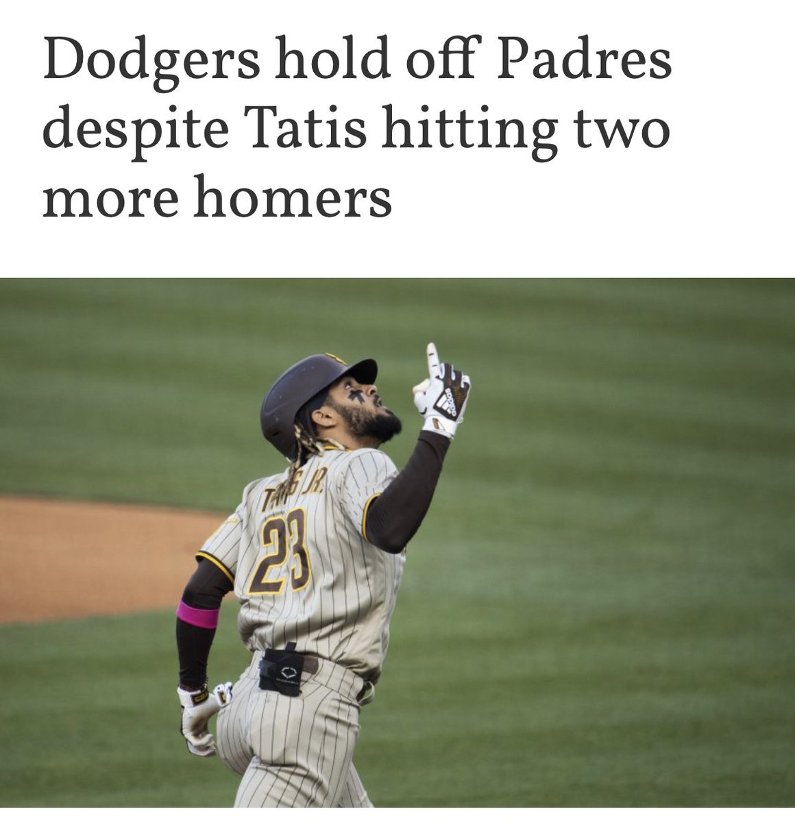 A compilation of the 2021  #Dodgers   vs.  #Padres headlines.It’s April 25th...