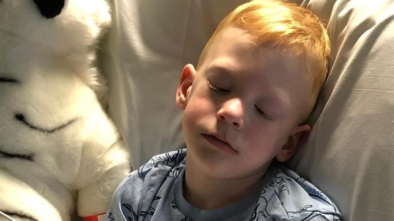 5-year-old Lewis has cerebral palsy. He had an operation at GOSH to help reduce stiffness in his legs. (1/3)