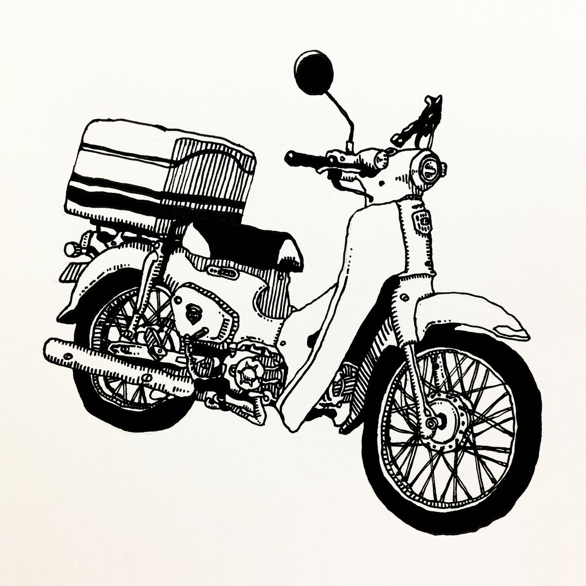 Uzura Bikes Supercub C110 Illustration Supercub Supercubc110 イラスト バイク スーパーカブ