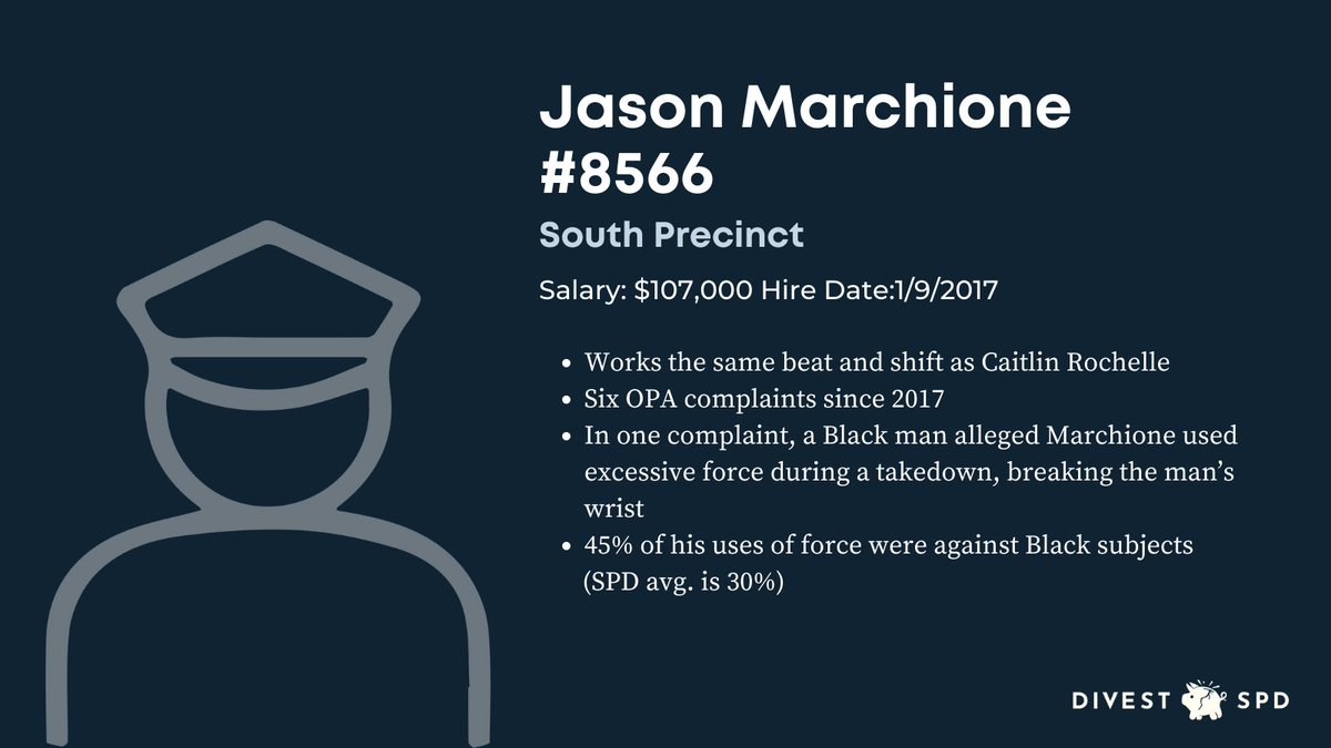 Though it hasn't been confirmed if they travelled together, Jason Marchione—previously ID'd by  @Crosscut— works the same shift and beat as Rochelle. (12/ )