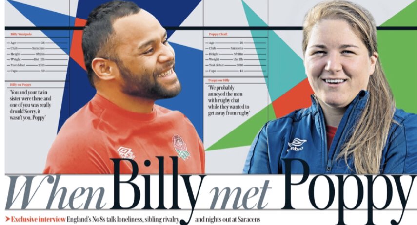 I shall begin with a piece linking England women & men from before  #WomensSixNations 2021 kicked off... When Billy met Poppy Exclusive interview with  @poppy_g_c &  @bvunipola  https://www.telegraph.co.uk/rugby-union/2021/03/12/billy-vunipola-meets-poppy-cleall-englands-no8s-talk-loneliness/2/