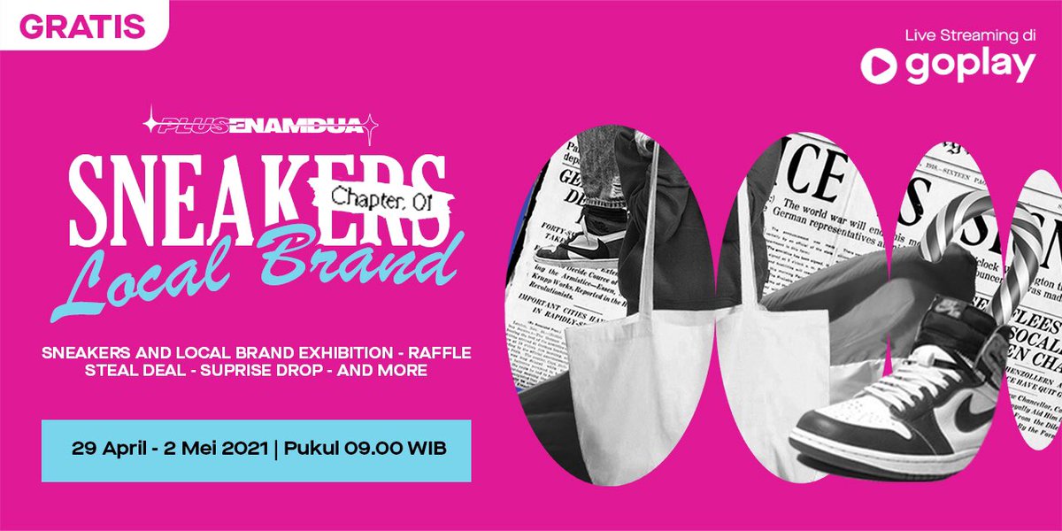 EverywhereID's tweet photo. Pecinta sneakers dan local brands, mari merapat! GoPlay punya acara yang pas banget nih buat kalian. Penasaran kayak gimana? Tunggu aja ya, 3 hari lagi! https://t.co/YWnCiOHSma

#GoPlayIndonesia #SoleVacation https://t.co/qEDQslkTxG
