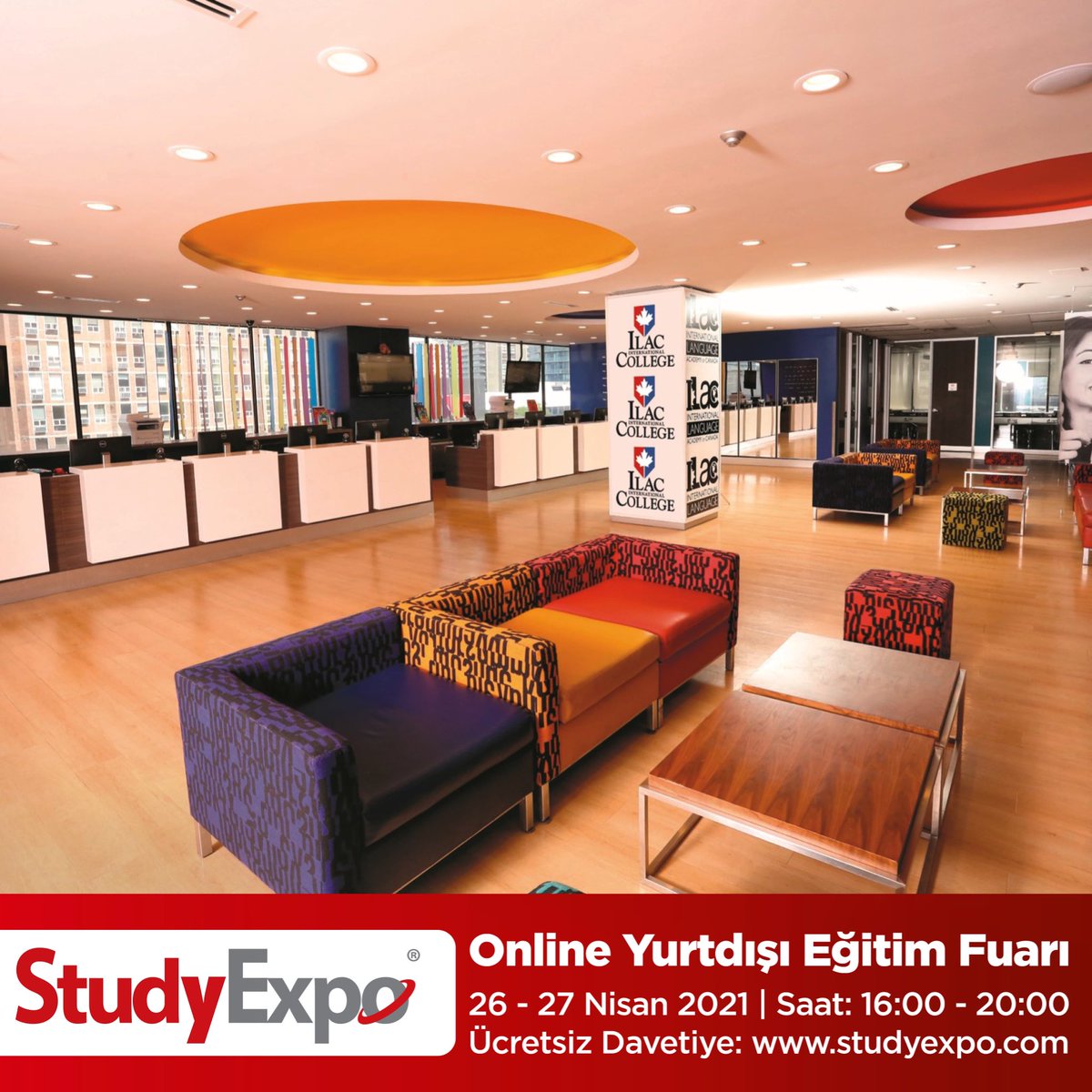 🇨🇦 Kanada’da Toronto veya Vancouver’da Dil Eğitimi Alın ya da Sertifika &amp; Diploma Programlarına Katılın: ILAC StudyExpo’da! 
Katılımın ücretsiz olduğu fuar için şimdi davetiye alın: studyexpo.com 

#studyexpo #yurtdışıeğitimfuarı #ilac #ilacinternationalcollege