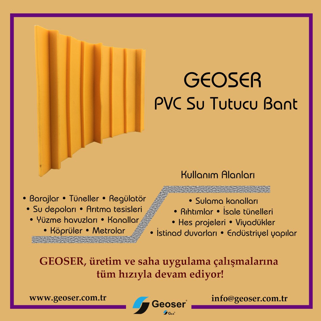 Geoser pvc su tutucu bant üretim ve uygulama çalışmaları tüm hızıyla devam ediyor🇹🇷
#pvcsututucu #waterstops #waterproofing #sututucubant #pvcmaterials #binayalıtımı #buildinginsulation #geoser