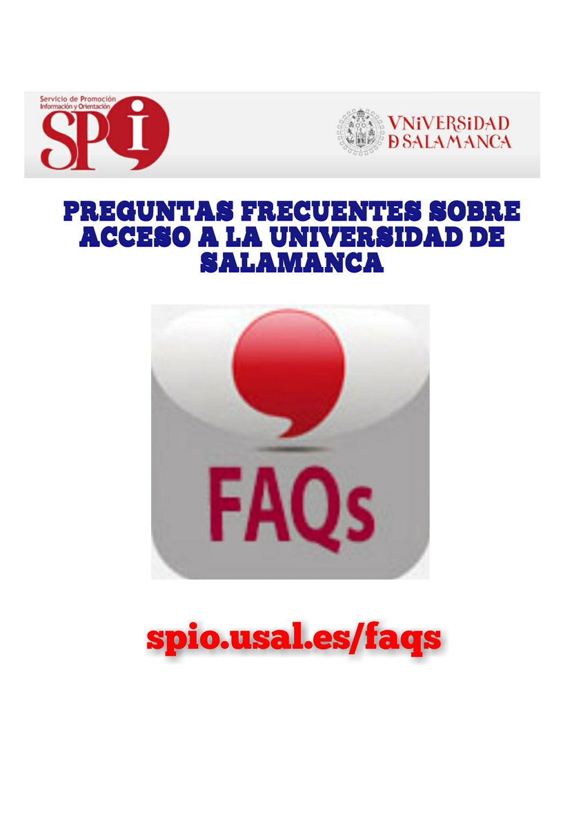 Servicio Orientación (@spiousal) on Twitter photo ¿Vas a acceder a la Universidad de Salamanca? Puedes consultar las preguntas frecuentes sobre acceso en nuestra web, y si algo no te queda claro, no dudes en contactar con nosotros.
👉 spio.usal.es/faqs
📫 informacion@usal.es
☎️ 923-294648
#accesouniversidad #creatufuturo ¿Vas a acceder a la Universidad de Salamanca? Puedes consultar las preguntas frecuentes sobre acceso en nuestra web, y si algo no te queda claro, no dudes en contactar con nosotros.
👉 spio.usal.es/faqs
📫 informacion@usal.es
☎️ 923-294648
#accesouniversidad #creatufuturo