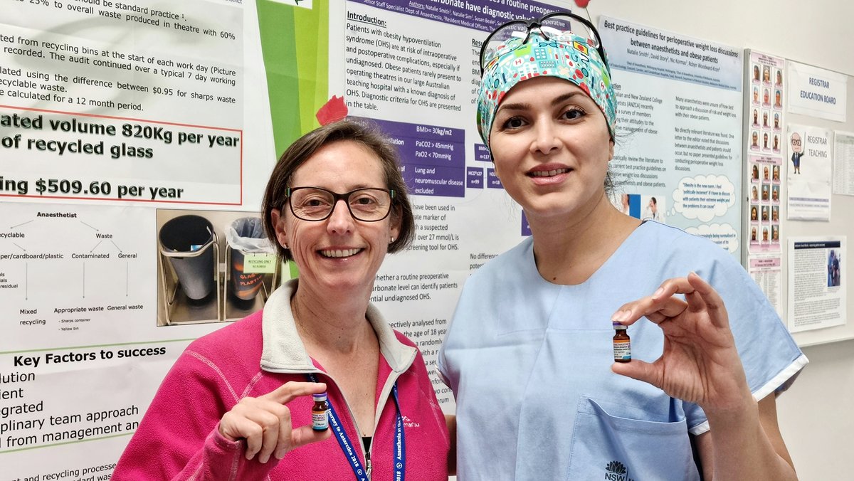 Wonderful to have Wollongong Hospital on board again with <a href="/ctn_anzca/">ANZCA Clinical Trials Network</a> trials. The Wollongong team first recruited to the REASON study in 2007 and then the PADDI trial in 2017. Pictured here is Dr Smith and Dr Rouhani with some #dexamethasone 😀 Go team!
<a href="/GongGasGirl/">Tanya</a> <a href="/ANZCA/">ANZCA</a>