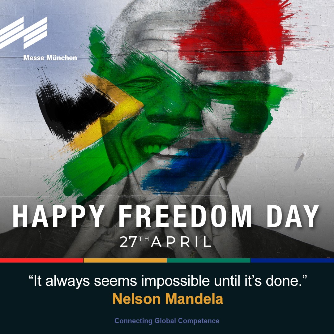 Wishing you a happy and peaceful #FreedomDay, from all of us at Messe Muenchen South Africa.

#analyticaLabAfrica #laboratory #diagnostics #analysis #biotechnology #lifesciences #testing #research #Africa <a href="/IFATAfrica/">IFAT Africa</a> <a href="/fdt_Africa/">fdt Africa</a>