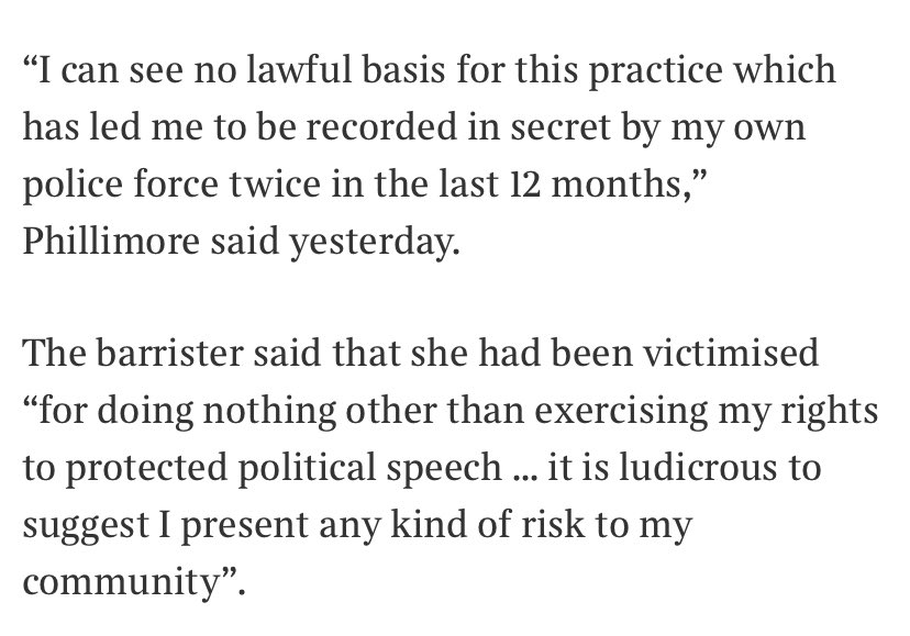 There has been no consideration of the impact this has on my right to political speech. No consideration of the lawfulness of such recordings under data protection law.