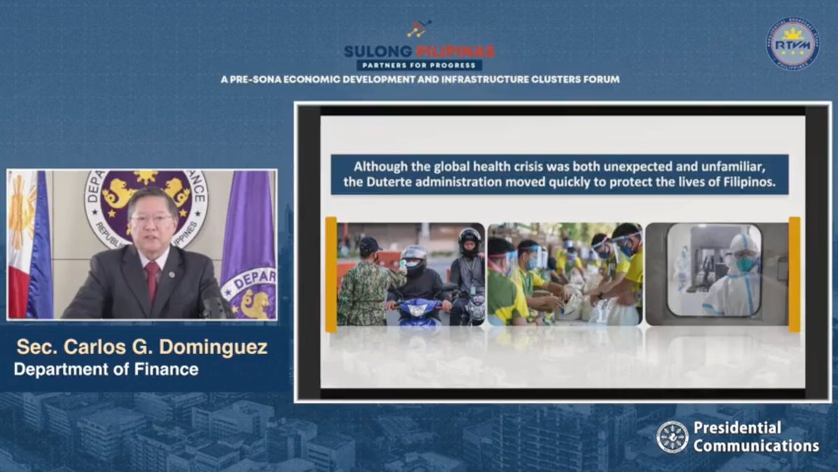 "Although the global health crisis was both unexpected and unfamiliar, the Duterte administration moved quickly to protect the lives of Filipinos."DON'T US.