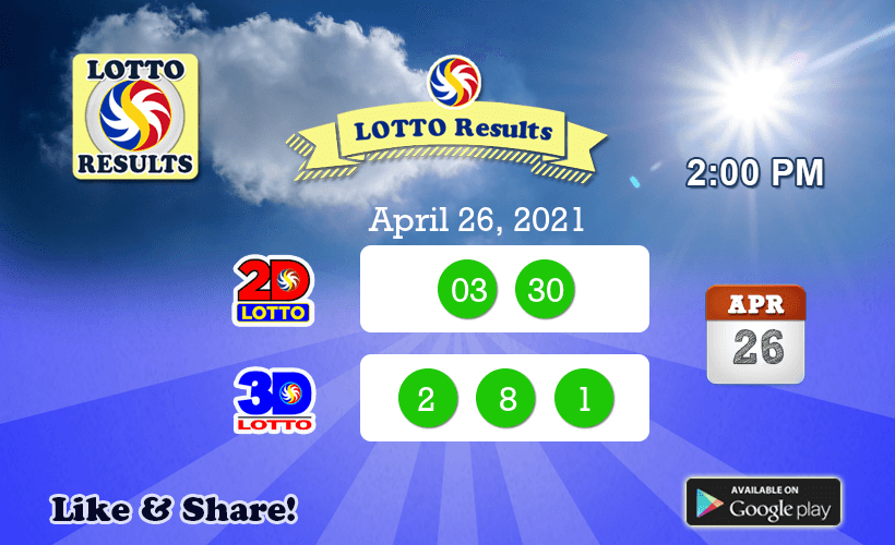 Lotto Result April 26 2021 / 6 45 Lotto Result April 26 2021 Philippine