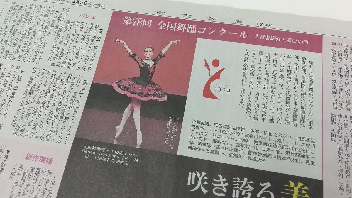新聞 全国 舞踊 コンクール 東京 主催