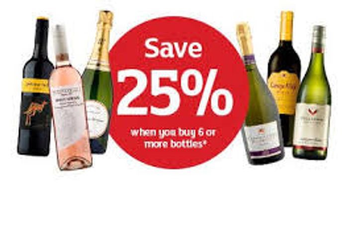 Your favorite promotion is back!! Buy six or more bottles of wine and save 25%! Look forward to seeing you in Sainsburys this week :)