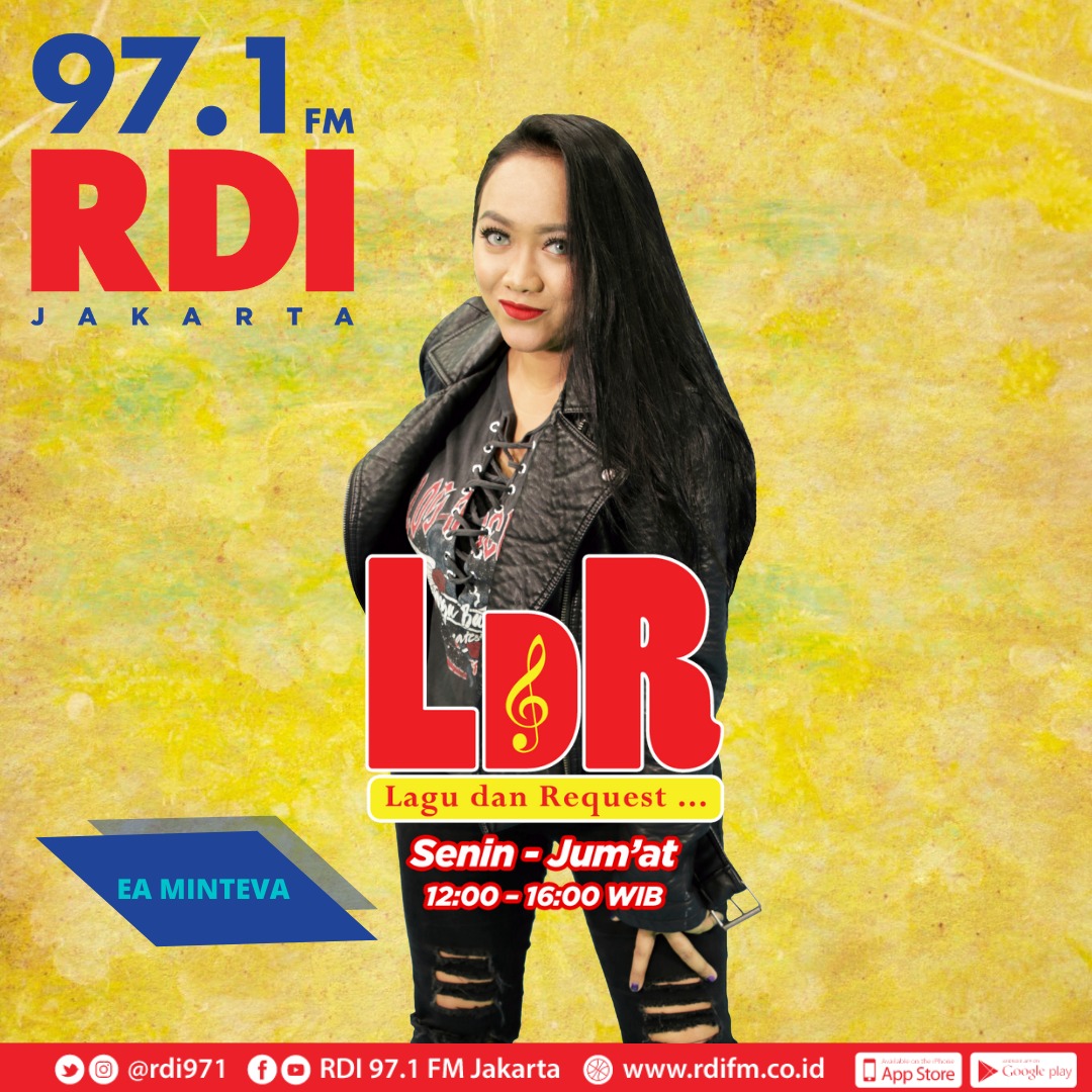 97.1 FM RADIO RDI JKT (@rdi971) on Twitter photo #LDR
Sobat RDI!
Buat yang lagi kerja maupun yang lagi istirahat siang, enaknya ditemenin sama lagu favorit di #LDR lagu dan request bareng <a href="/ea_minteva/">EA MINTEVA</a>
Jangan lupa komen atau WA 0812 1212 971 #LDR
Sobat RDI!
Buat yang lagi kerja maupun yang lagi istirahat siang, enaknya ditemenin sama lagu favorit di #LDR lagu dan request bareng <a href="/ea_minteva/">EA MINTEVA</a>
Jangan lupa komen atau WA 0812 1212 971