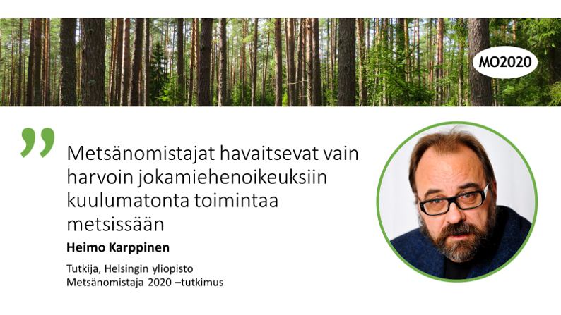 _MO2020's tweet photo. Jokamiehenoikeuksiin kuulumatonta toimintaa ilmoitti havainneensa usein noin joka kymmenes metsänomistaja.

#metsänomistaja2020 @PTTfi #mmtdk @helsinkiuni @LukeFinland @TTSfi @mmm_fi @metsasaatio @mmsaatio

https://t.co/MHaqcVsXvo https://t.co/5Rxj4ub6hl