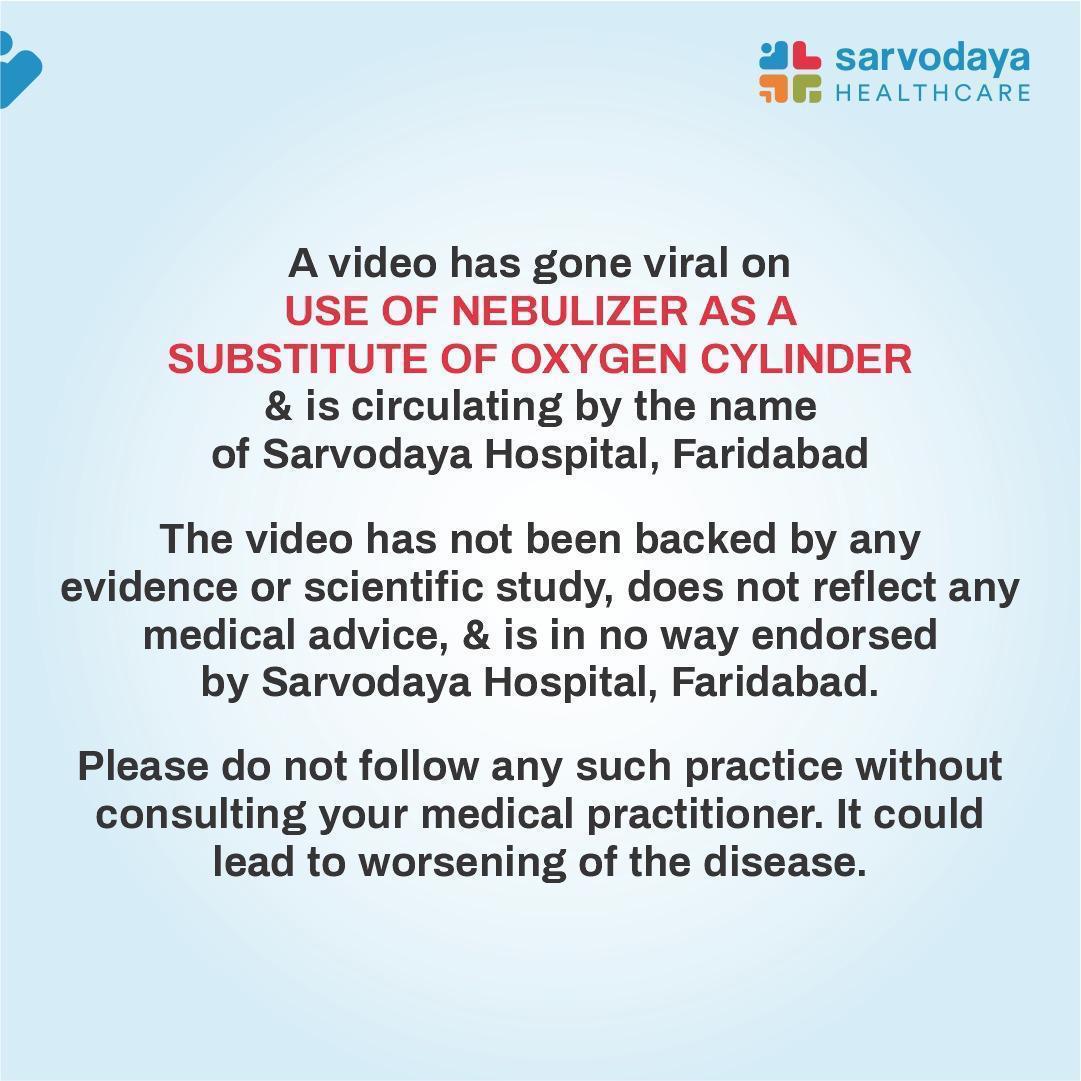 MYTH:A Nebulizer will improve oxygen levels. (A video went viral.)FACT:A nebulizer will not improve oxygen levels.12/n