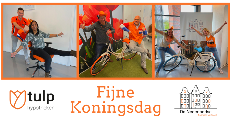 TulpHypotheken's tweet photo. De medewerkers van Tulp Hypotheken en De Nederlandse wensen iedereen een fijne koningsdag!