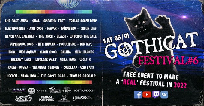 🖤Gothicat Festival #6 "Let's Make it Real" 
Saturday, May 1st 
gothicatfestival.com