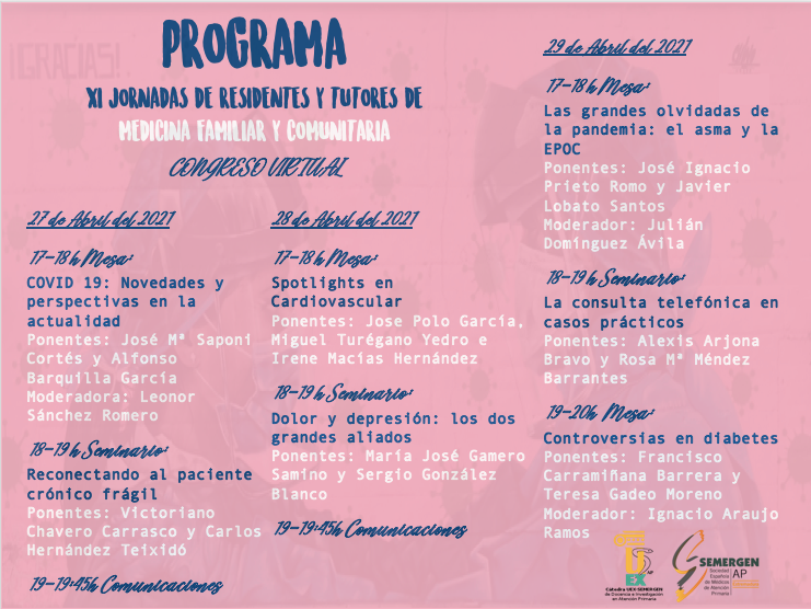 SEMERGENap's tweet photo. MAÑANA Comienza: XI Jornadas de Residentes y Tutores de Medicina Familiar y Comunitaria de  @SemergenEx
✅INSCRIPCIÓN DE ÚLTIMA HORA
✅ Accede al programa científico 
👨https://t.co/Xa7zaicuyO‍💻 https://t.co/9kZwODyPjX