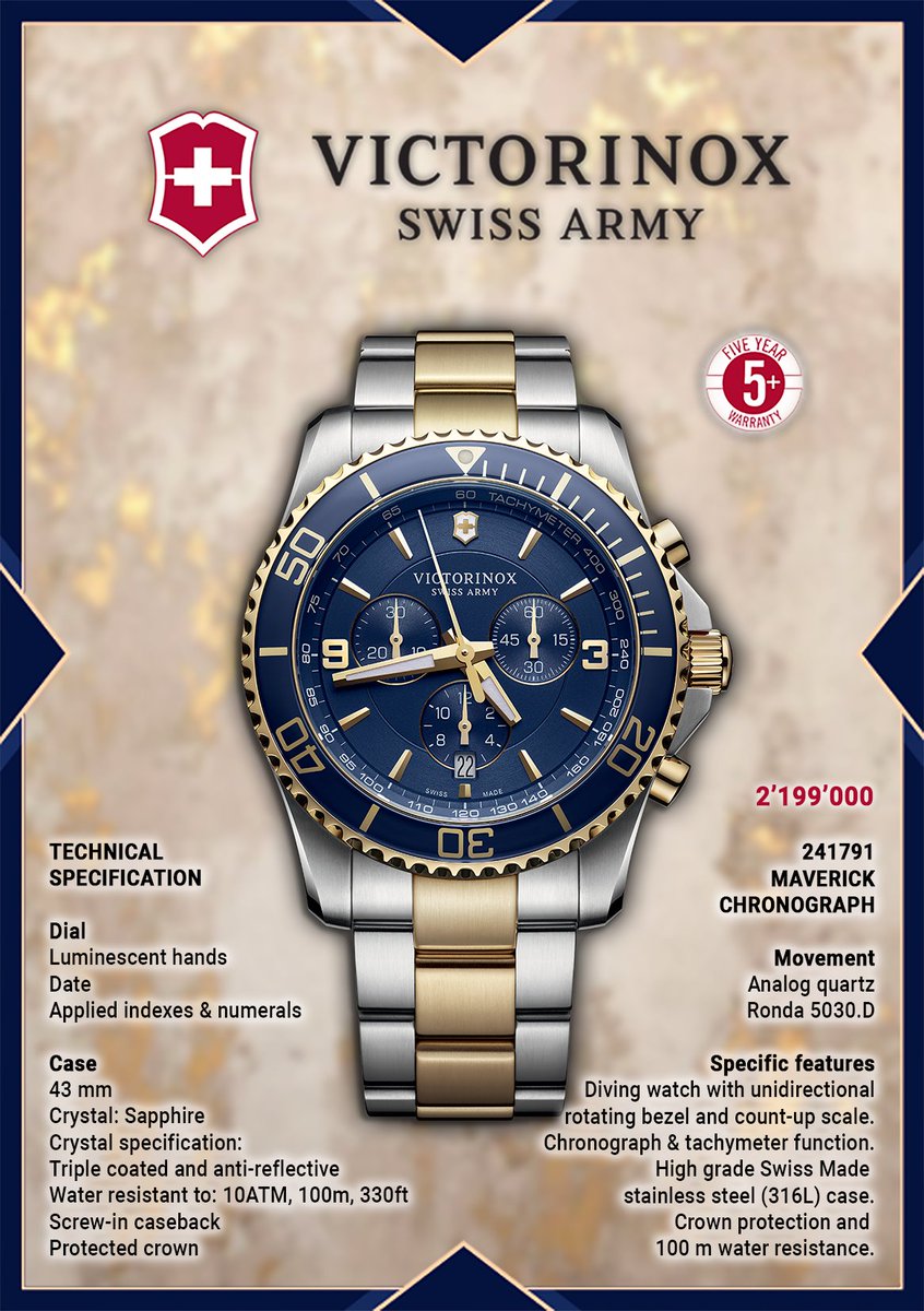 MeisterWatch's tweet photo. Өнөөдрийн онцлох цаг - Викторинокс

#ШвейцарьЦаг #SwissMadeWatches #NewGull #Victorinox #TodaysHighlight_NewGull https://t.co/n7HzIVh28E
