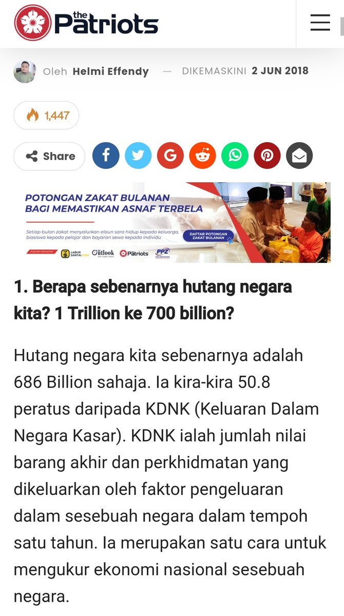 S G On Twitter Maka Betullah Hutang Negara Yang Diwarisi Kerajaan Bn Mencecah Rm1 Trillion Habis Tu The Thepatriotsmy Ni Dulu Sembang Apa Https T Co Gsweme09t2 Https T Co Ll0rwspfd3 Twitter