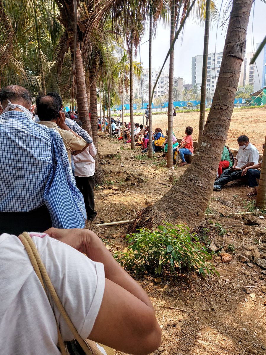 Over 2 hrs in a queue at 7 Hills to get a token for Maa's vaccination. Still not done.Sadly there is no bifurcation of queues for 1st dose / 2nd dose while getting a token here.Years of standing in queue for tickets outside Wankhede experience coming in handy at the moment 