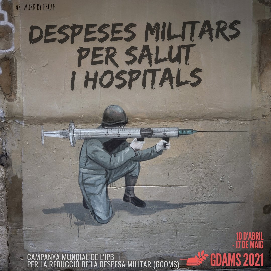CartaPazONU's tweet photo. Malgrat l'emergència sanitària del #COVID19, l’any 2020 el món va gastar 1,98 bilions de dòlars a l’exèrcit.
#GDAMS
Ens sumem a la campanya de @DemilitarizeDay recordant que com a membre d' @aipaz_org reclamem uns pressupostos no militaritzats
#saludoarmas
https://t.co/z7vTtvAkQJ https://t.co/GXv4nrsGD4