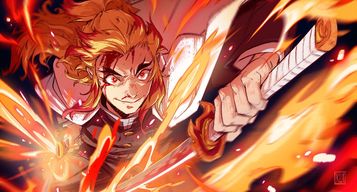 Kyojuro Rengoku (Mugen train spoiler) : r/animefanart